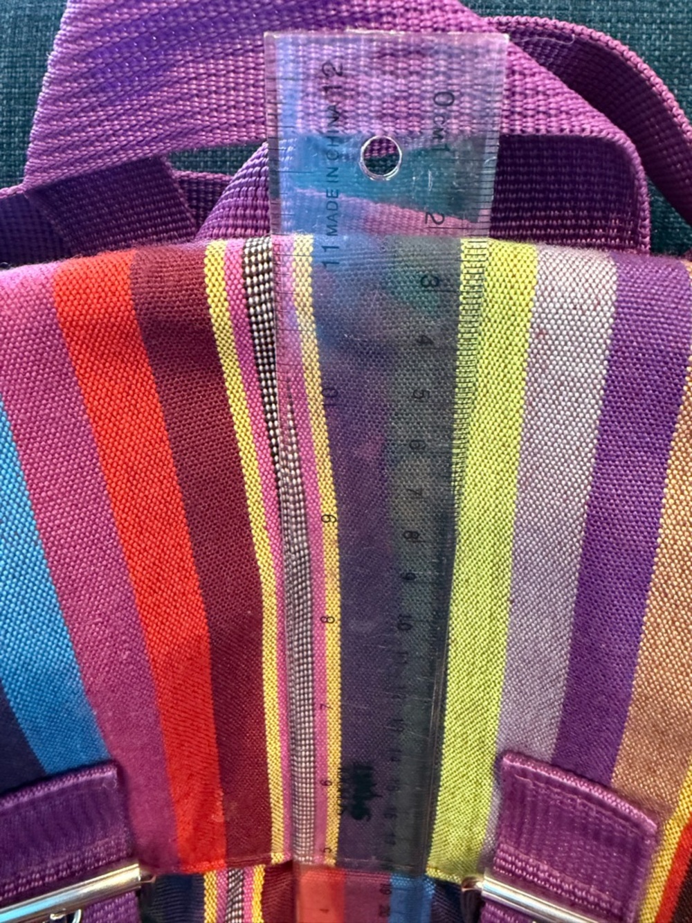 Colorful Striped Mini Backpack - Pink Multicolor - Picture 7 of 8